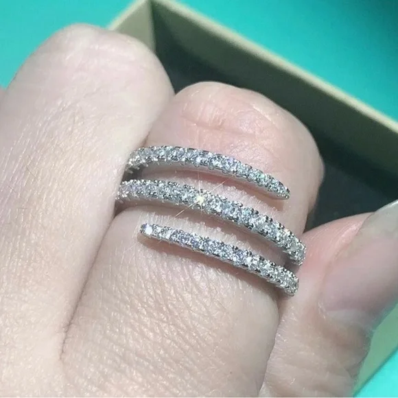 New sterling silver wrap crystal ring - Picture 1 of 4